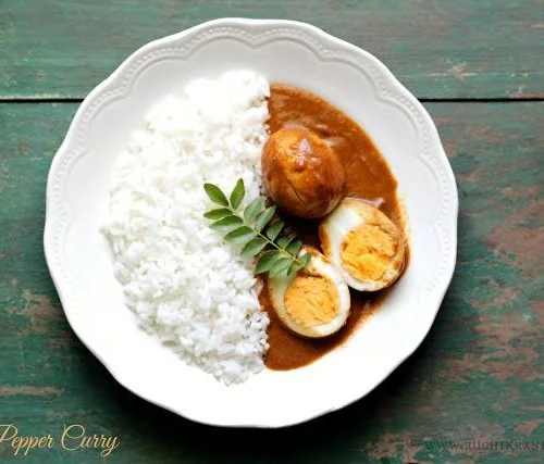 egg curry with rice