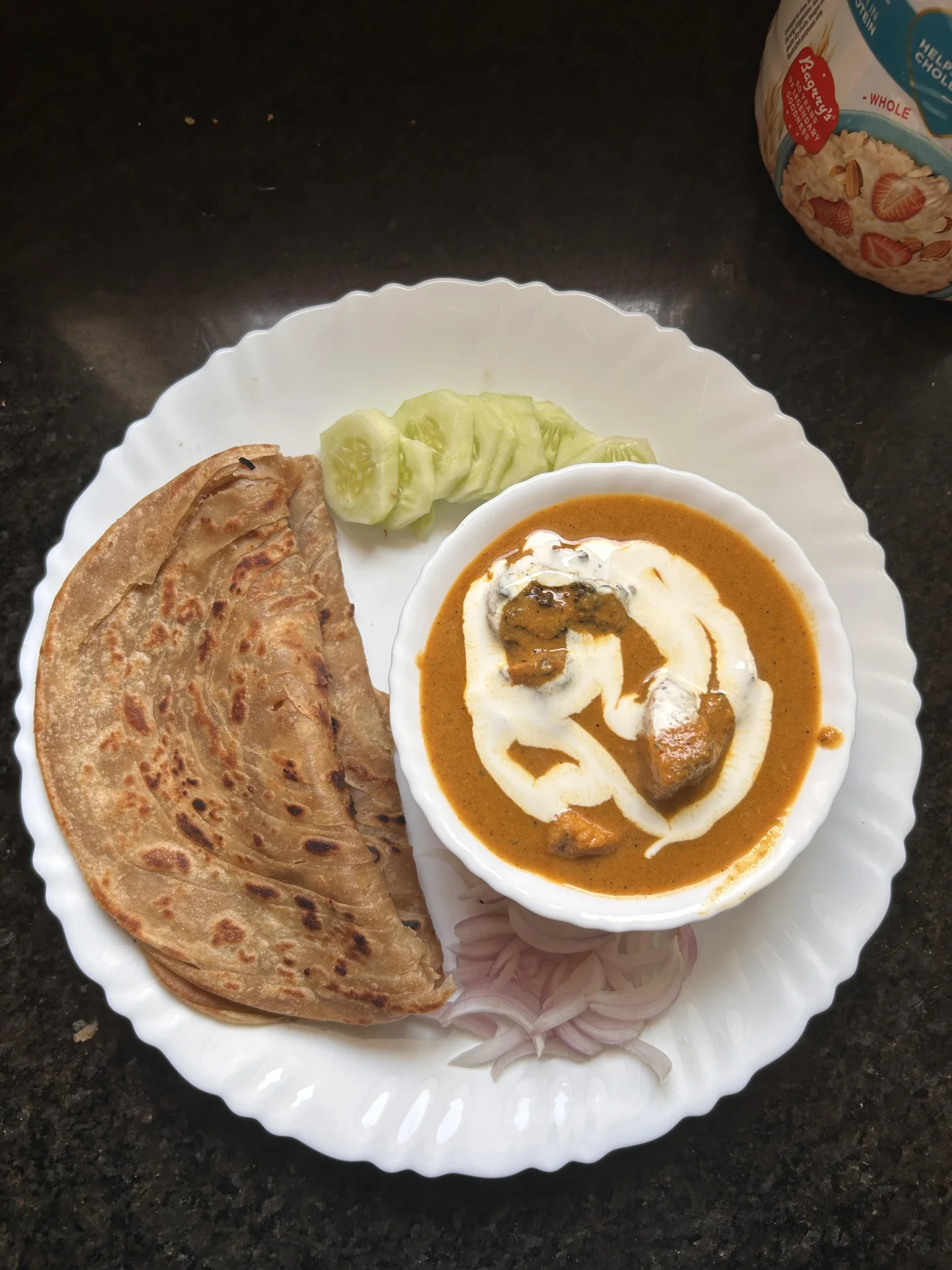 chicken butter masala with paratha