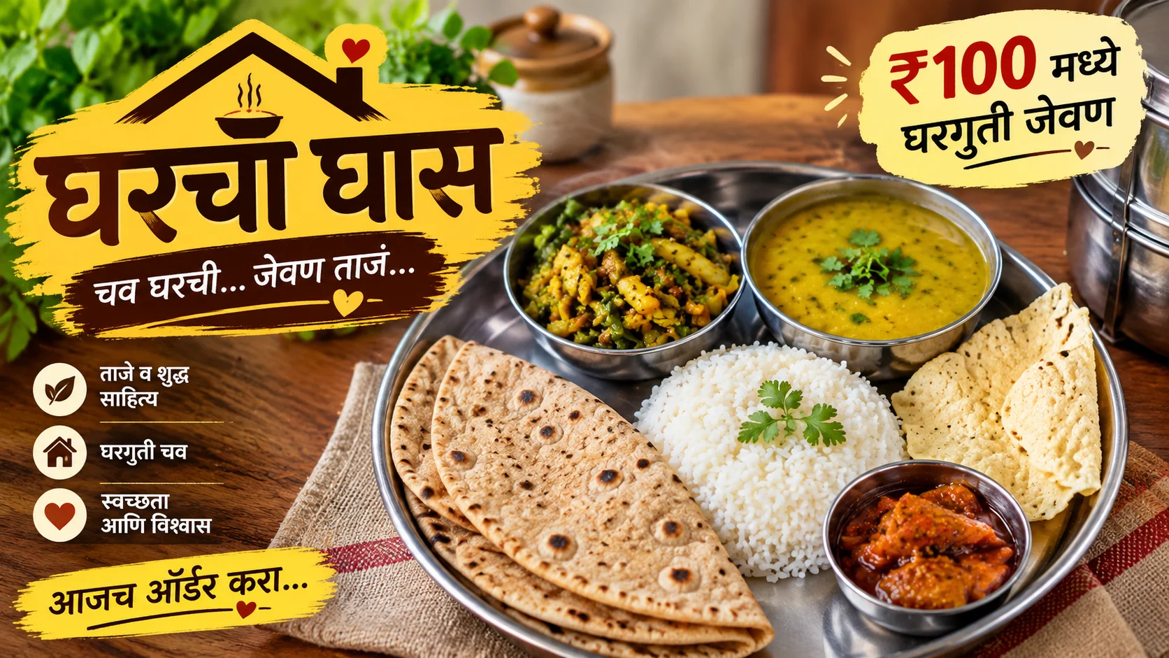 Maharashtrian veg thali