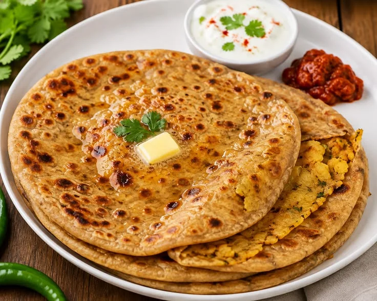 Aloo Paratha with Curd two piece