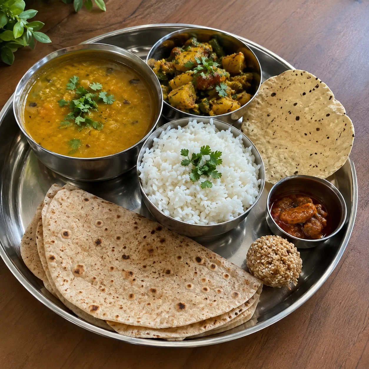 Gharche Jevan Veg DINNER Thali