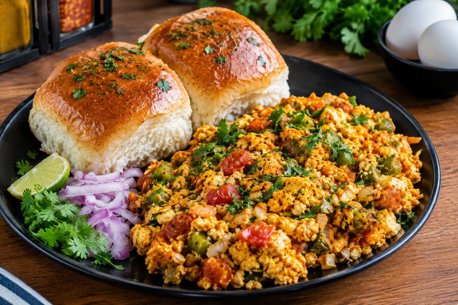 egg bhurji pav