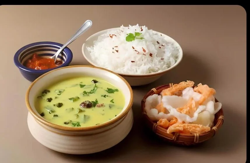 Kadhi Rice with Papad